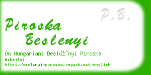 piroska beslenyi business card